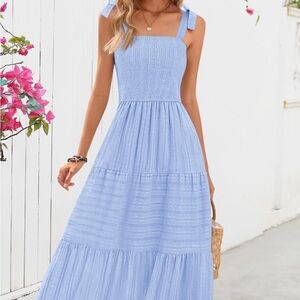 Chic Light Blue Sleeveless Maxi Dress
